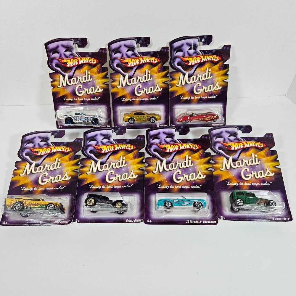 Hot Wheels Mardi Gras‎ 2007 Complete Set of 7 Collectible Die-Cast Cars New